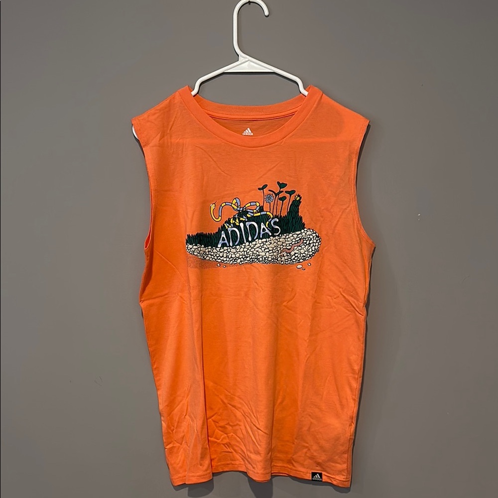 Adidas Bright Orange Graphic Tank
